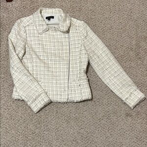 Ann Taylor Women's White Tweed Jacket